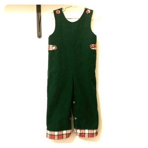 Hunter green and plaid corduroy Longall